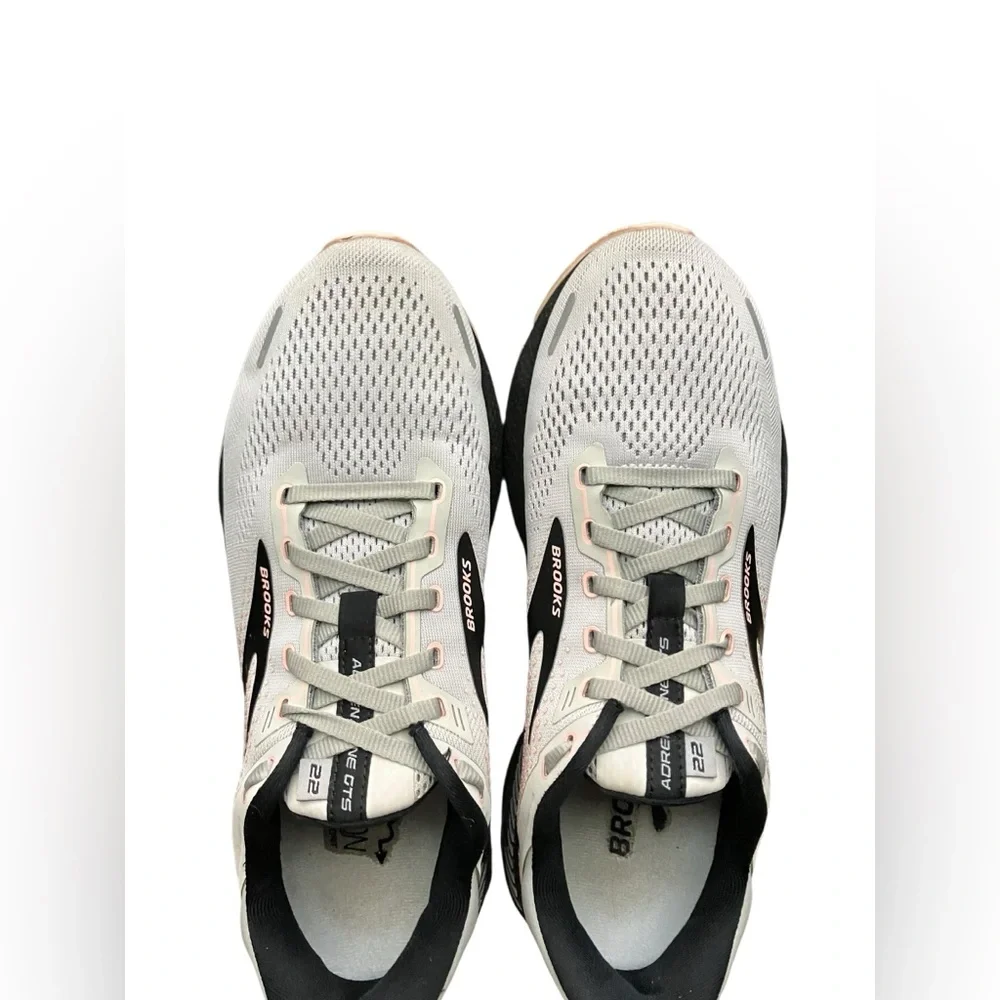 Brooks Adrenaline GTS 22 Women Gray Rose Black Running Sneakers Size 10.5 W - Picture 8 of 14